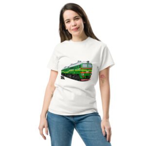 Unisex classic tee - 2M62-Inspired Twin-Section Diesel Locomotive – Soviet Green Era - White