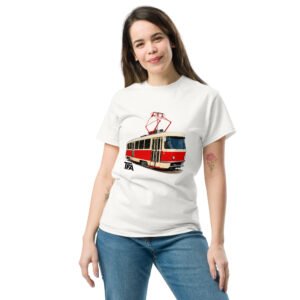 Unisex classic tee - Tatra T3 Tram – Red and Cream Era - White